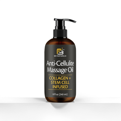Firming Body Massage Oil with Collagen & Stem Cell – Helps Smooth the Appearance of Cellulite & Improve Skin Texture – Refreshing Aromatherapy Body Oil for Legs & Full Body – 8 Fl Oz by M3