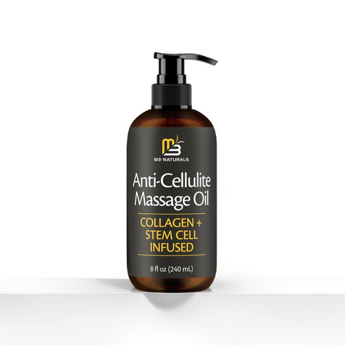 Firming Body Massage Oil with Collagen & Stem Cell – Helps Smooth the Appearance of Cellulite & Improve Skin Texture – Refreshing Aromatherapy Body Oil for Legs & Full Body – 8 Fl Oz by M3
